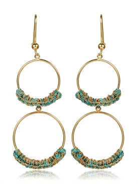CAROLINA BUCCI - DOUBLE HOOP WOVEN EARRINGS
