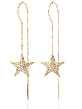 NESSA - GOLD AND DIAMONDS STAR PENDANTS EARRINGS