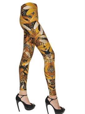 ALEXANDER MCQUEEN - DRAGON FLY PRINT LYCRA LEGGINGS