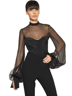 ALEXANDER MCQUEEN - CHIFFON &amp; CADY SILK SHIRT