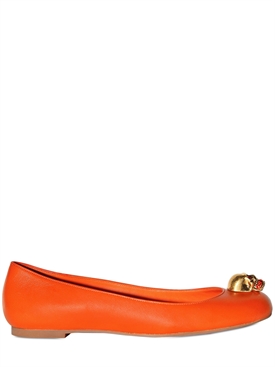 ALEXANDER MCQUEEN - 10MM CALFSKIN SKULL BALLERINA FLATS
