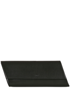 SAINT LAURENT - DIAGONAL BRUSHED LEATHER CLUTCH