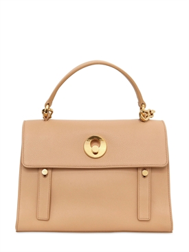SAINT LAURENT - SMALL MUSE TWO LEATHER AND CANVAS BAG