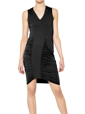 RICK OWENS - HEAVY VISCOSE COTTON JERSEY DRESS DRESS