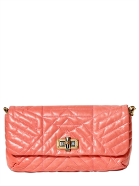 LANVIN - HAPPY POPPY QUILTED LEATHER SHOULDER BAG