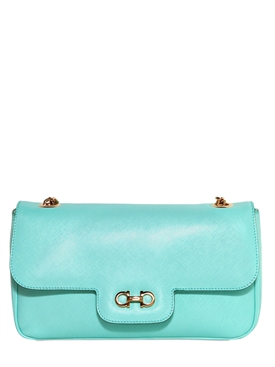 SALVATORE FERRAGAMO - LUCIANA SAFFIANO LEATHER SHOULDER BAG