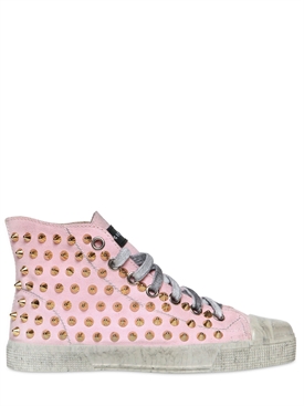 GIENCHI - 20MM STUDDED CANVAS HIGH TOP SNEAKERS
