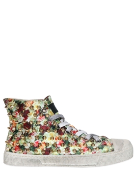 GIENCHI - 20MM STUDDED FLORAL HIGH TOP SNEAKERS