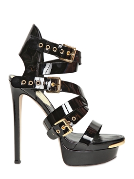 DSQUARED - 150MM PATENT LEATHER BELTED SANDALS