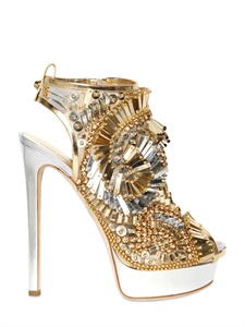 DSQUARED - 150MM LAMINATED LEATHER BEADED SANDALS