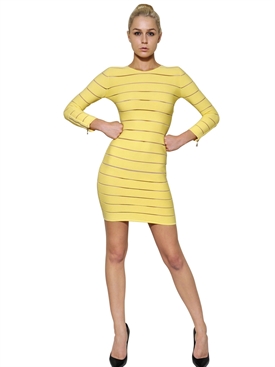 BALMAIN - STRIPED VISCOSE DRESS