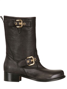 PETER FLOWERS - 30MM CALFSKIN BIKER BOOTS