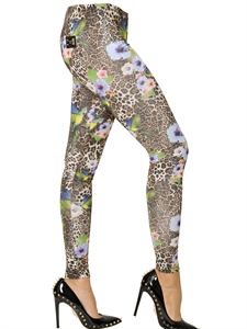 PHILIPP PLEIN - PRINTED VISCOSE JERSEY LEGGINGS