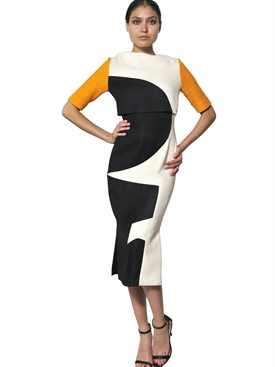 ROKSANDA ILINCIC - WOOL CREPE AND VISCOSE GAZAR DRESS
