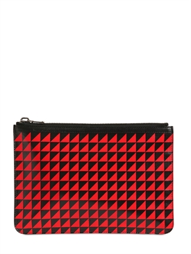 PROENZA SCHOULER - TRIANGLE PRINT LEATHER MEDIUM POUCH
