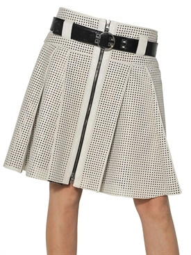 PROENZA SCHOULER - PERFORATED NAPPA LEATHER PLEATED SKIRT