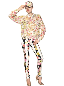 MSGM - FLOWER PRINT TECHNO GEORGETTE SHIRT