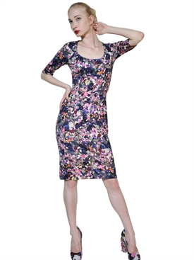 ERDEM - PRINTED VISCOSE JERSEY DRESS