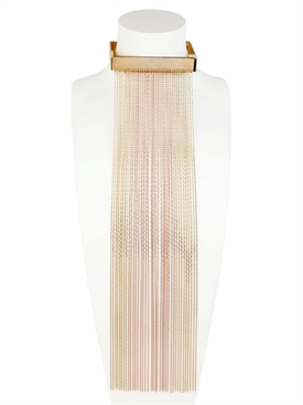 MARIA FRANCESCA PEPE - CHAIN FRINGED SQUARE CHOKER