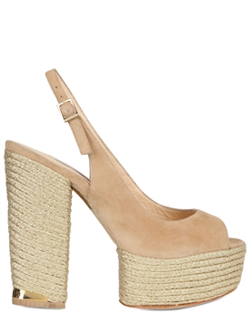 PALOMA BARCELO' - 130MM SUEDE AND ROPE SANDALS