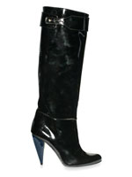 LANVIN - STUD BUCKLE PATENT BOOTS