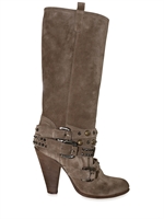 STRATEGIA - STUDDED BUCKLE SUEDE BOOTS