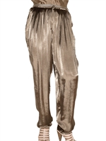 LANVIN - PLEATED WASHED FLUID SATIN TROUSERS