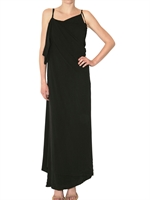 ANN DEMEUL.BLANCHE - ABITO LUNGO IN GEORGETTE CON GALA LATERALE