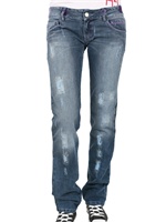 HYDROGEN - DISTRESSED DENIM JEANS