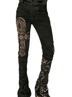 BALMAIN - EMBELLISHED ANKH DENIM JEANS