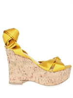LUCIOLI - LIMITED EDITION WRAP SATIN WEDGE SANDALS