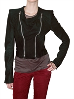 HAIDER ACKERMANN - SUEDE DOUBLE ZIP LEATHER JACKET