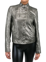 ANN DEMEUL.BLANCHE - GIACCA DI PELLE METALLIZZATA
