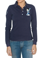 HYDROGEN - PIQUET LONG SLEEVE MIT SKI STICKEREI