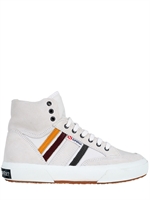 COLLECTION PRIVEE'? - SUEDE AND LEATHER STRIPED ANKLE HEIGHT S