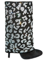 BALMAIN - CRYSTAL LEOPARD FLAP BOOTS