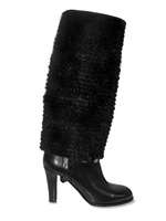 SALVATORE FERRAGAMO - REMOVABLE MINK LEONORE BOOTS