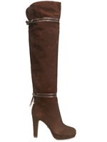 SERGIO ROSSI - LEATHER TIE LASER CUT BOOTS