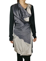 NO EDITIONS - KLEID AUS SEIDE, KASCHMIR ,WILDLEDER, SATIN