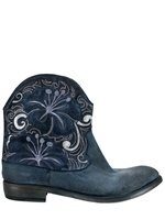 STRATEGIA - EMBROIDERY WASHED SILK LOW BOOTS