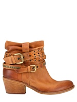 STRATEGIA - WASHED LEATHER BELT LOW BOOTS