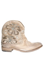 STRATEGIA - EMBROIDERY WASHED SILK LOW BOOTS