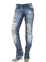 DOLCE & GABBANA - DESTROYED JEWEL KATE JEANS