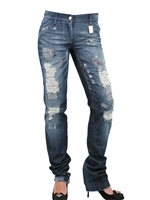 DOLCE & GABBANA - 18CM. DESTROYED DENIM  GISELE JEANS