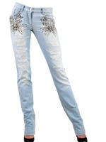 DOLCE & GABBANA - BLEACHED JEWEL GISELE JEANS