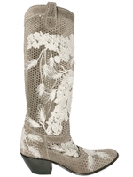 GIANNI BARBATO - EMBROIDERY SUEDE PULL ON BOOTS