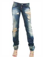 DSQUARED - SLIM LEG DESTROYED DENIM JEANS