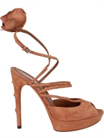 YVES SAINT-LAURENT - SUEDE CHLORIS ROSE SANDALS