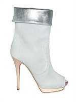 GIUSEPPE ZANOTTI - WASHED DENIM ANKLE BOOTS