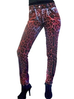 DOLCE & GABBANA - 15 CM HEM LEOPARD PRINT DENIM JEANS